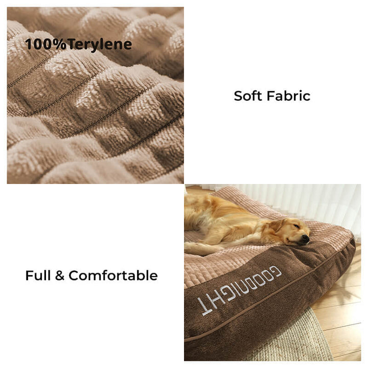 Large dog bed with spine support, demonstrating its spacious and cushioning qualities