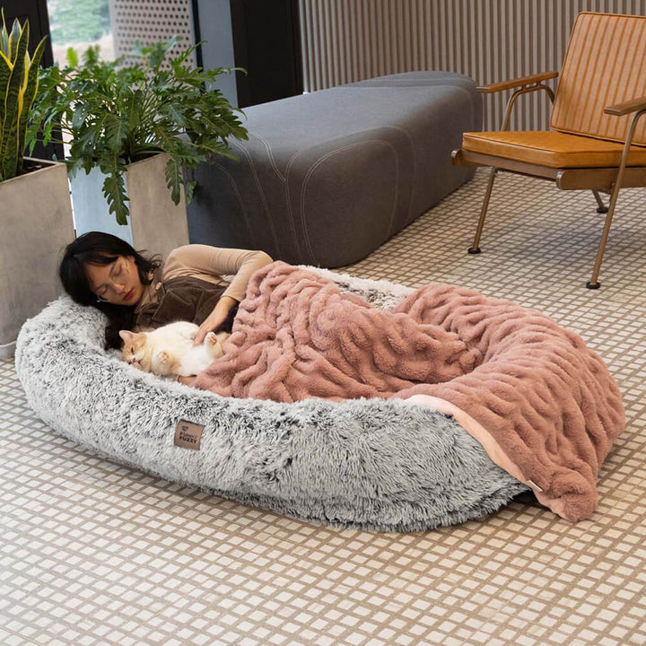 Washable human dog bed, luxury deep sleep solution, comfortable for pets & owners