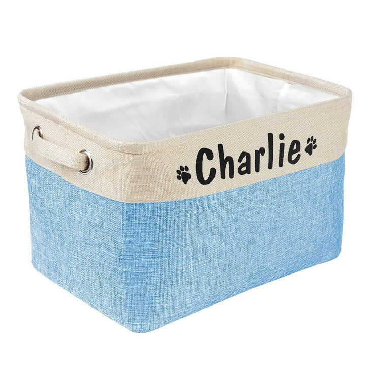 Large pet supplies storage basket, versatile fabric bin for dog toys and other pet items