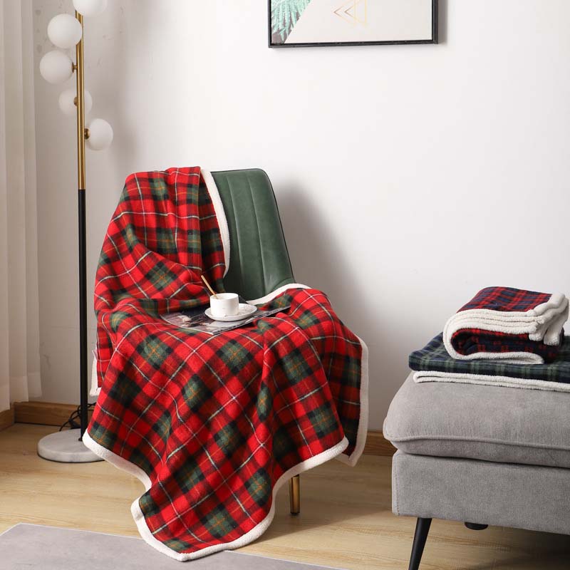 Large plaid pet blanket for dogs and cats, soft fleece for comfort and warmth, home decor accessory.
