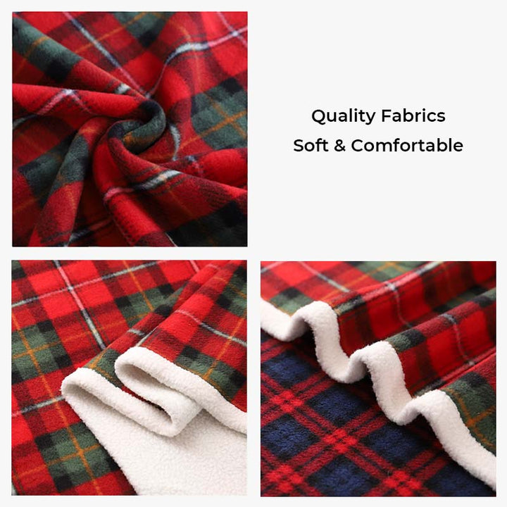 Travel-friendly soft plaid pet blanket, large and cozy fleece for dogs and cats on the go, pet accessory.