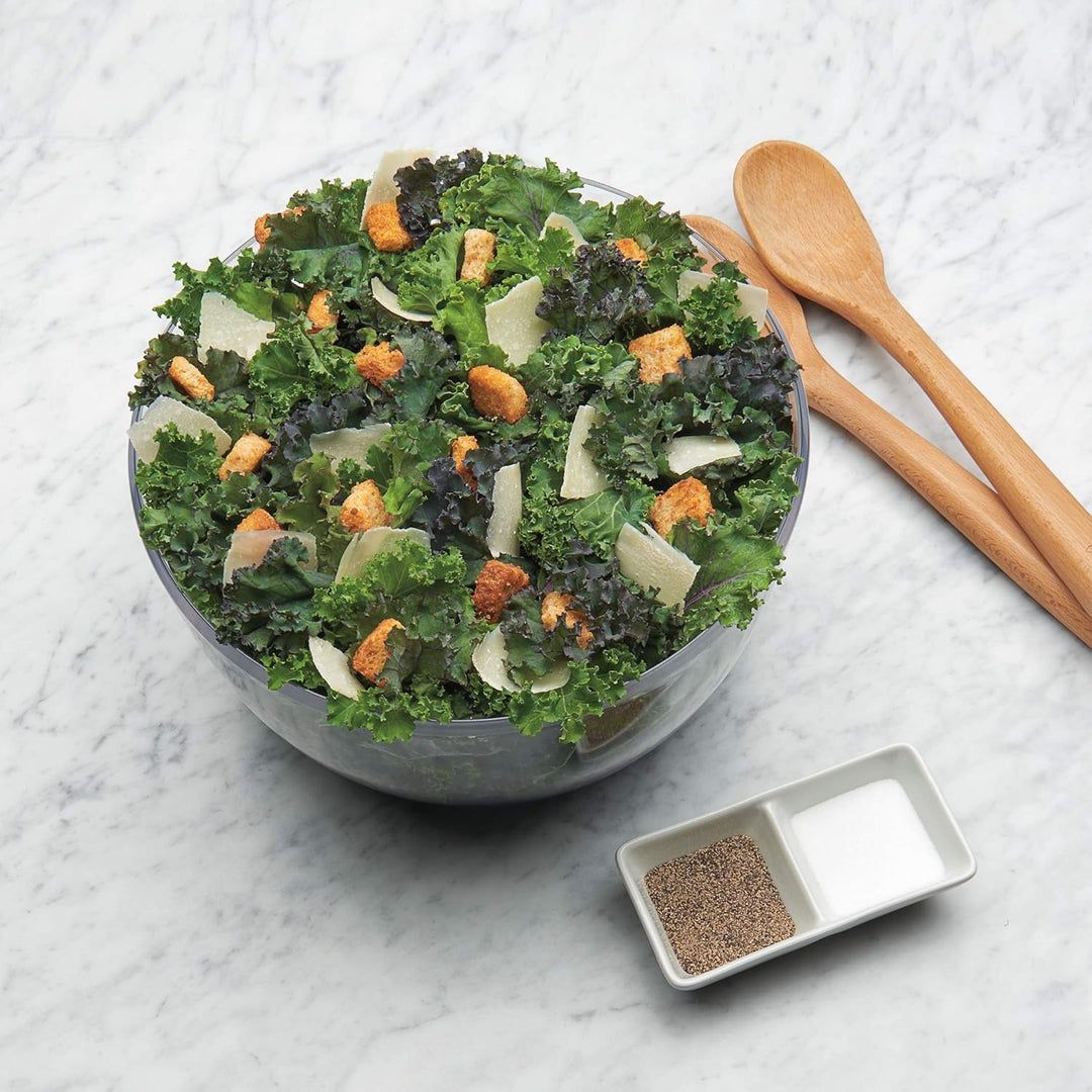 Large kitchen salad spinner for fresh greens, a durable and essential food prep tool for healthy, dry vegetables.