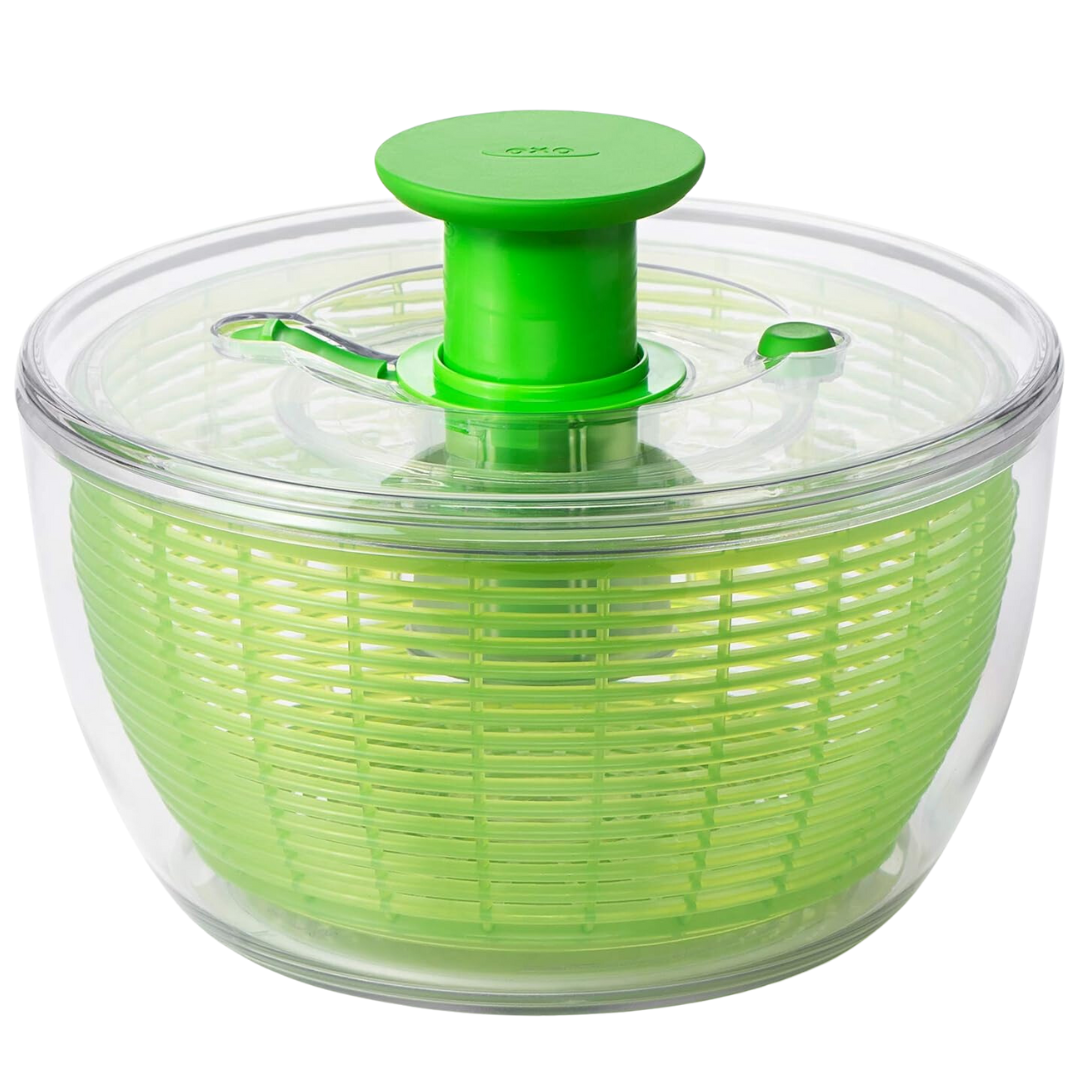 Large salad spinner for fresh, dry greens; essential kitchen tool for healthy salad prep & crispy vegetables.