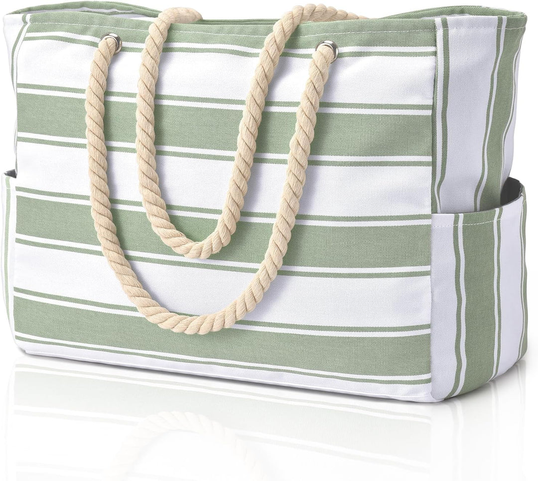 Green large capacity waterproof beach bag, perfect for travel & gym.