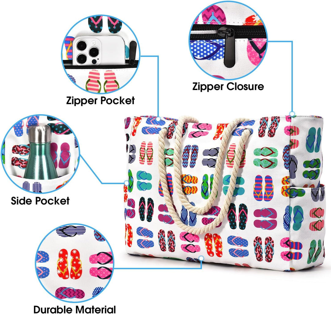 Green spacious waterproof beach bag, sandproof, with comfortable straps.