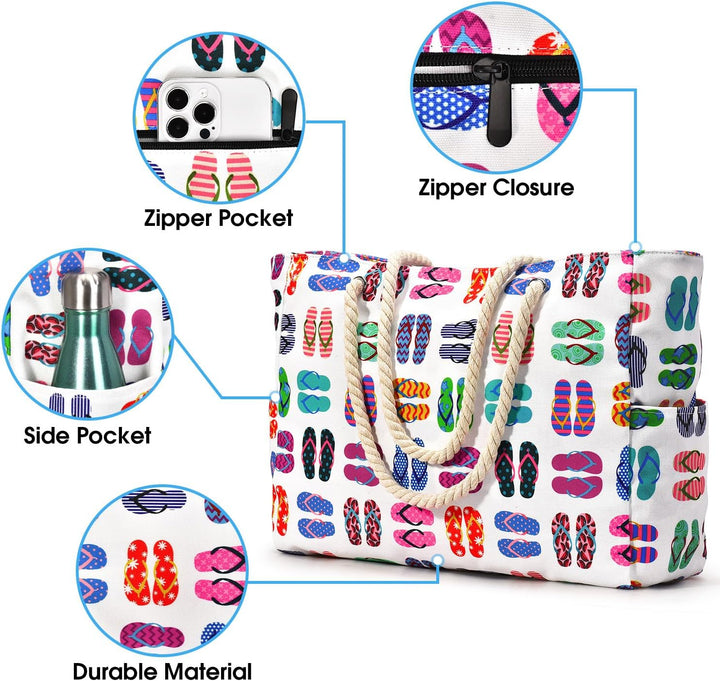 Green spacious waterproof beach bag, sandproof, with comfortable straps.