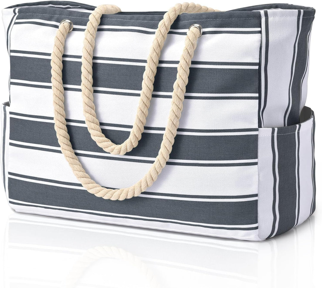 Unisex large blue waterproof beach bag, designed for all your vacation gear.