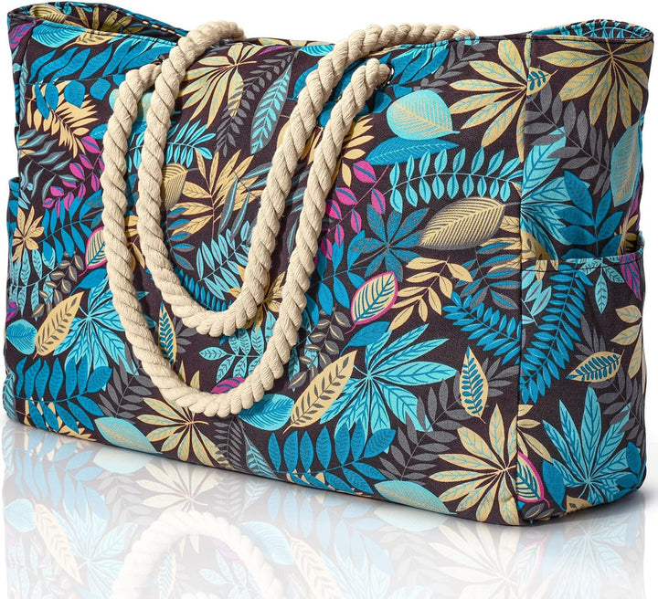 Large waterproof sandproof tote bag in blue for all your adventures.