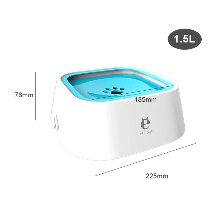 Close-up of a sturdy pet water bowl for dogs cats, featuring a no-spill rim for hydration