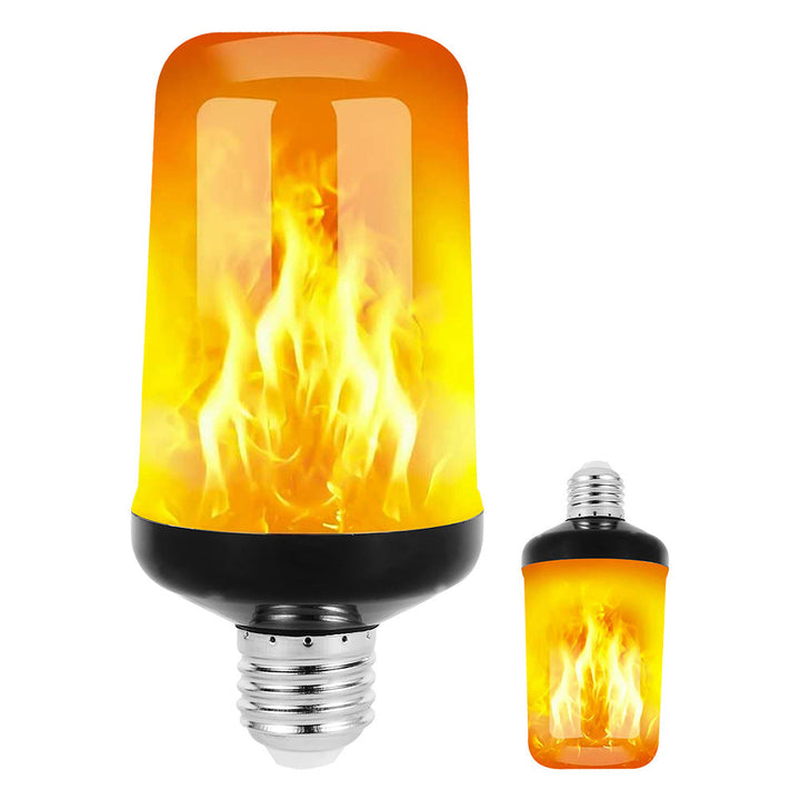 LED flame effect bulb creating a cozy, dynamic fire ambiance. Perfect decorative mood lamp for home.