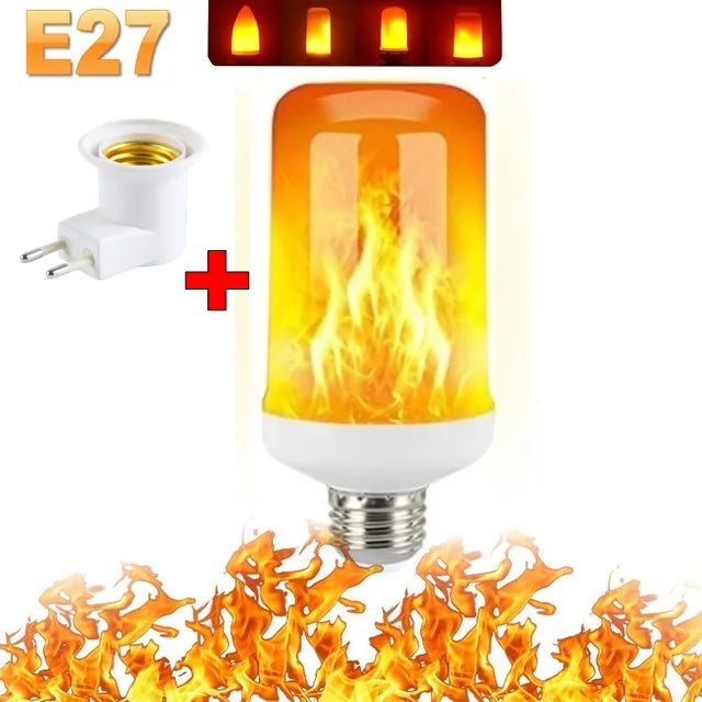 Dynamic LED flame effect bulb for a cozy ambiance. Perfect fire bulb home accent & party decor.