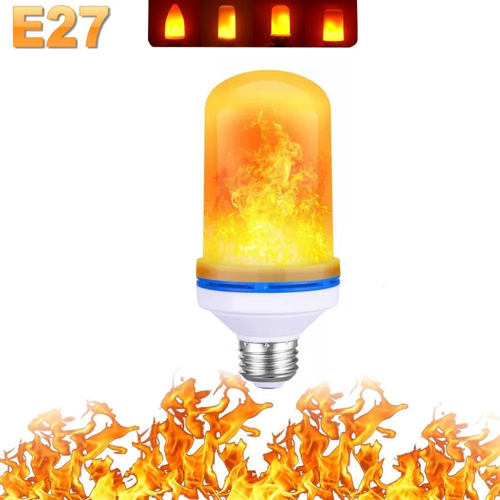 Cozy mood lamp with LED flame effect light. Energy-efficient bulb for relaxing ambient lighting.