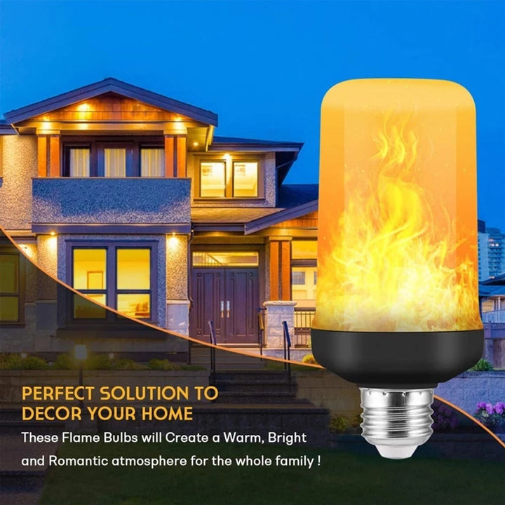 Indoor/outdoor LED flame effect light. Energy-efficient E27 bulb for decorative party ambiance.