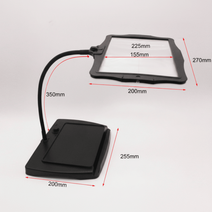 Bright LED magnifying desk lamp illuminating intricate craft projects for precise detailed work. Rechargeable.