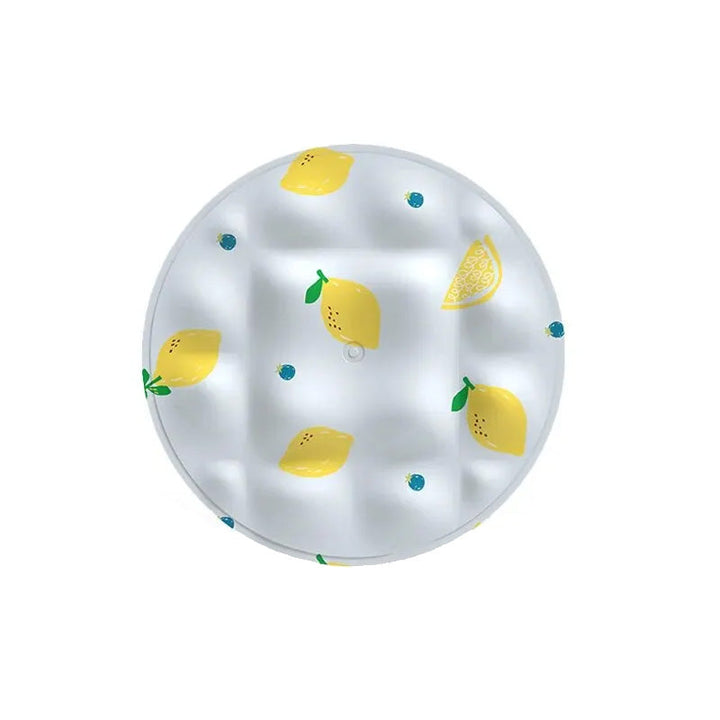 Lemon yellow cooling pet mat in spandex fabric, machine washable for dogs & cats comfort.