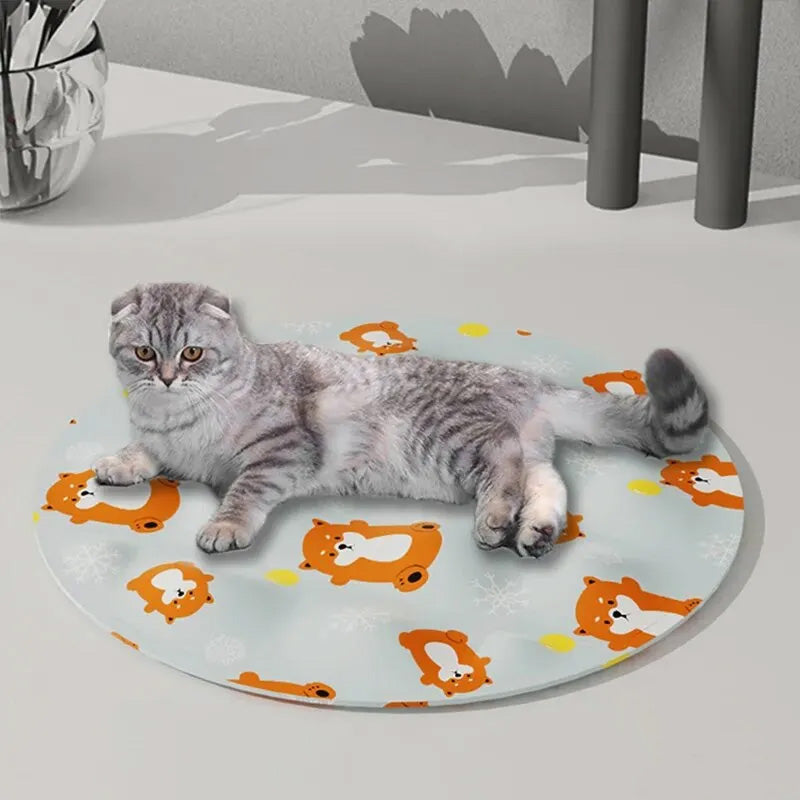 Unisex cooling dog bed in durable, machine washable spandex, perfect for summer comfort.