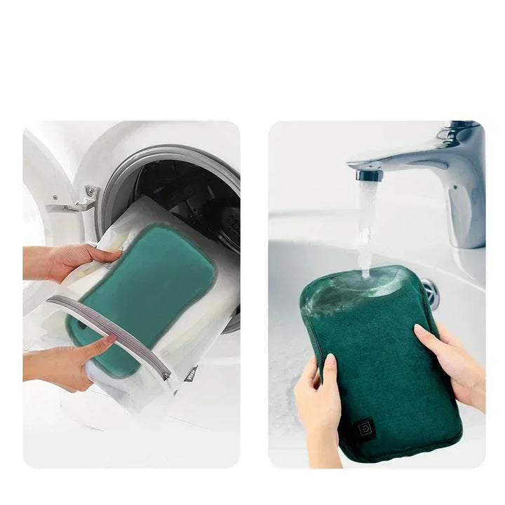 Comfortable portable heating pad, light gray, for home use, promoting warmth & muscle tension relief.