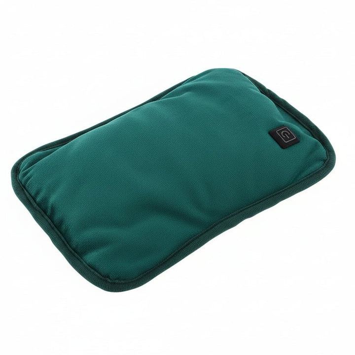 Portable heat therapy pad, green, for muscle & neck pain relief, promoting relaxation & comfort.