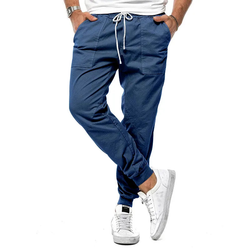 Soft, moisture-wicking men's linen blend joggers. 4-way stretch for breathability & active comfort.