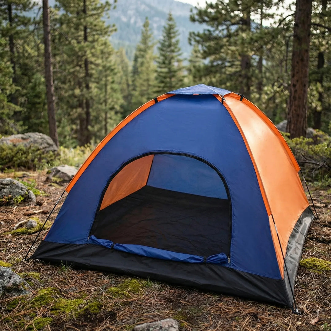 Lightweight outdoor dome camping tent for 3-4 people. Easy setup, perfect for backpacking, hiking, & family camping.