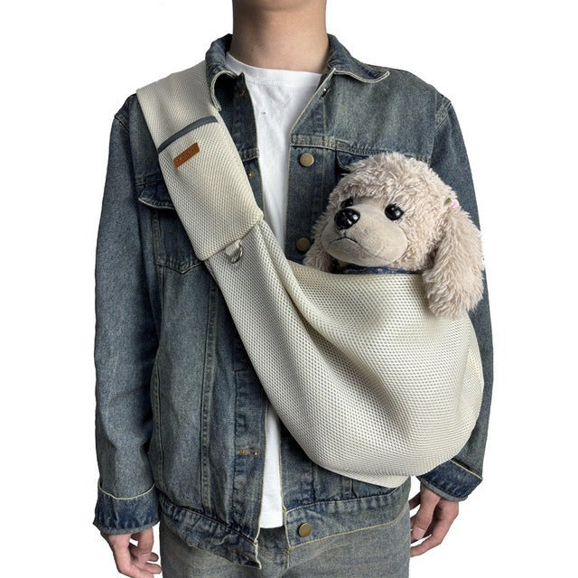 Ergonomic pet sling for small pets, offering comfort & security during walks or trips