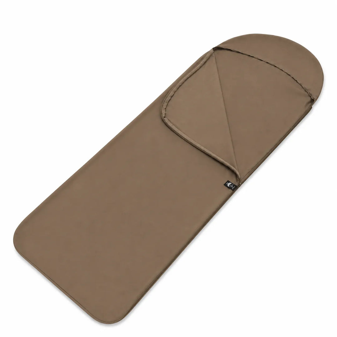 Comfortable rectangular sleep sheet for sleeping bags. Lightweight, portable liner for camping and travel.