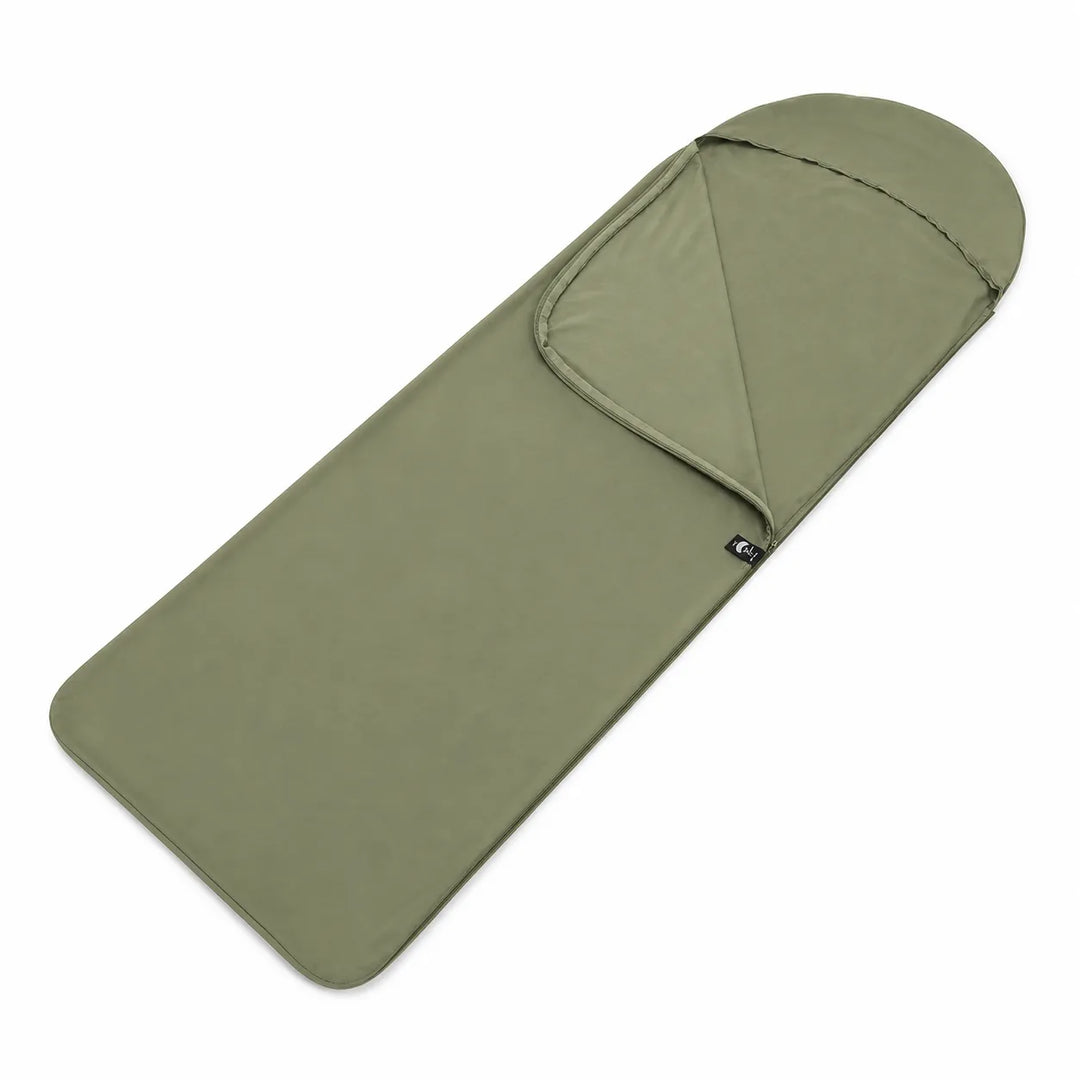 Unisex rectangular sleeping bag liner for travel. Lightweight, compact sleep sheet for camping and hiking comfort.