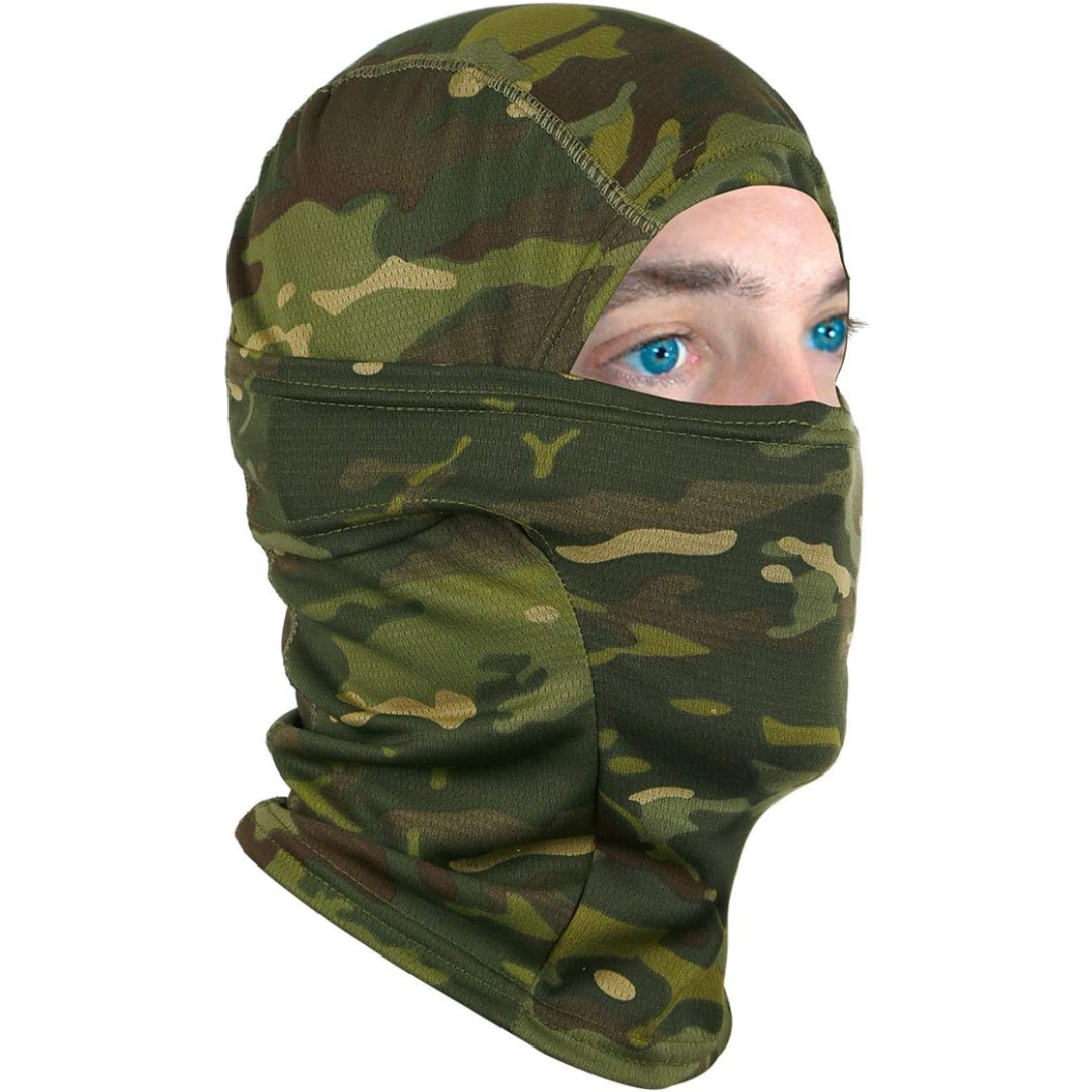 Breathable lightweight balaclava, all-season AlpineShield face mask for men & women with UV protection.
