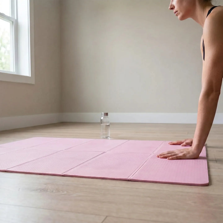 Lightweight unisex EVA foam exercise mat for yoga, Pilates, and general fitness workouts. Non-slip & cushioned.