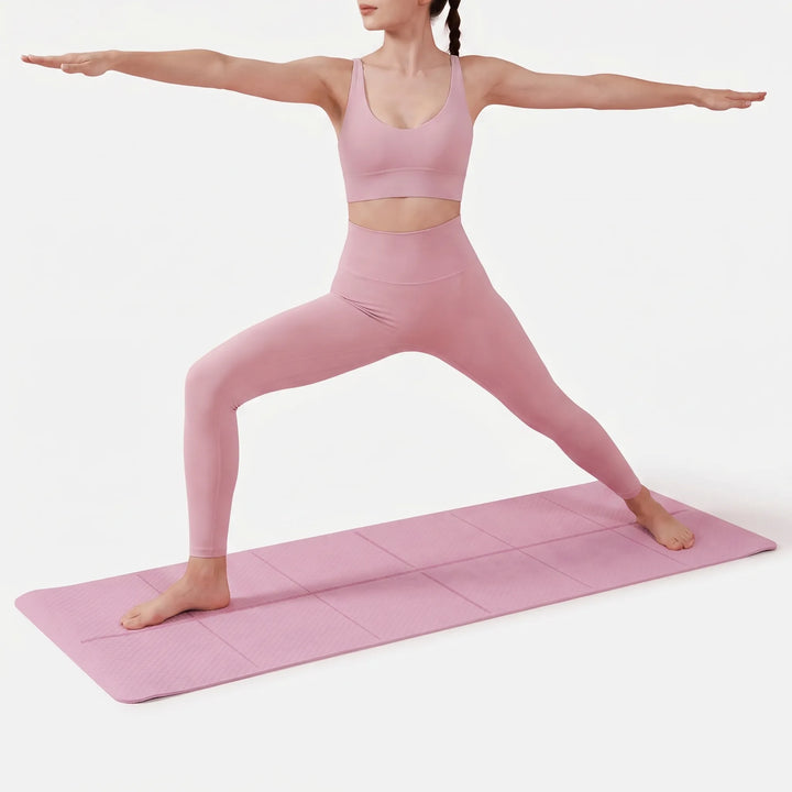 Portable, lightweight yoga and Pilates mat for home gym workouts. Cushioned EVA foam for comfort and support.