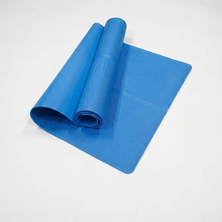 Rolled up lightweight exercise mat, easy to carry for yoga, Pilates, & gym. Durable non-slip EVA foam for all workouts.
