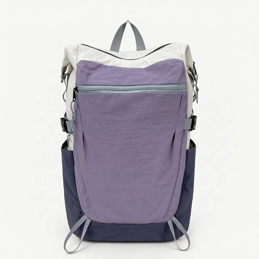Nylon commuter daypack, lightweight unisex design for hiking, travel & daily use.