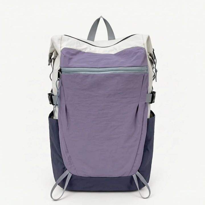 Nylon commuter daypack, lightweight unisex design for hiking, travel & daily use.