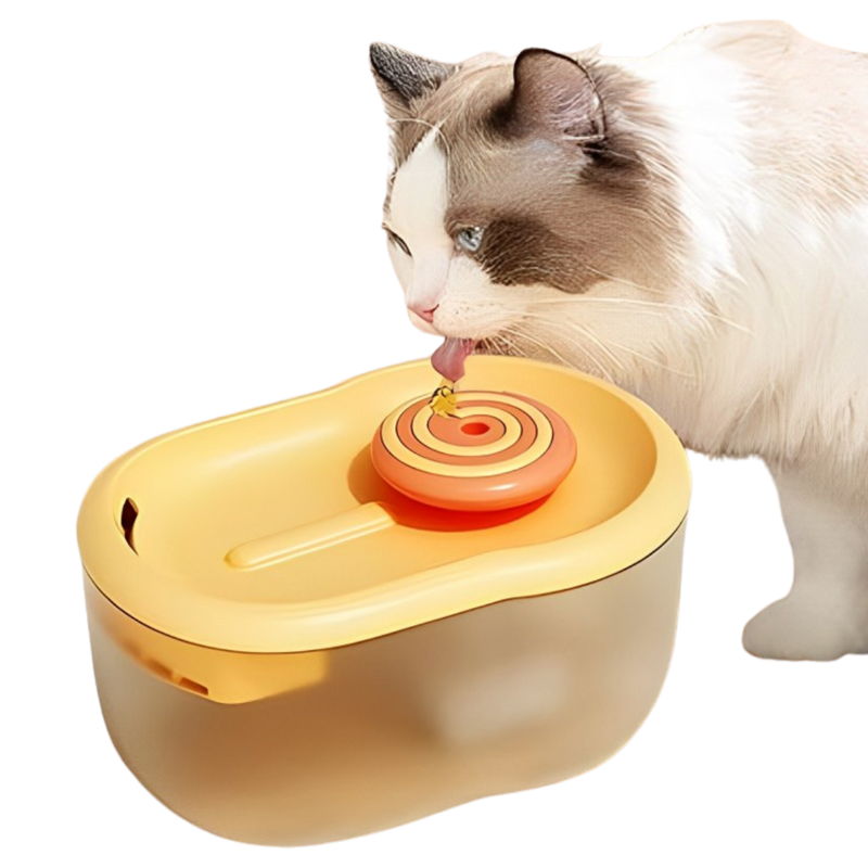 Eco-friendly pet water fountain for small to medium dogs & cats, lollipop design, continuous water flow.