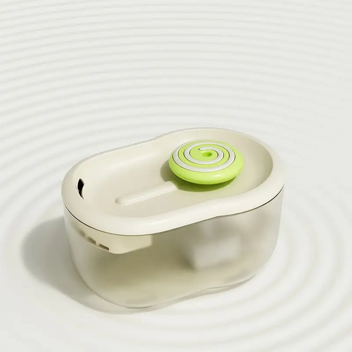 Close-up of lollipop design pet water fountain, providing fresh water for cats and dogs, essential pet supply.