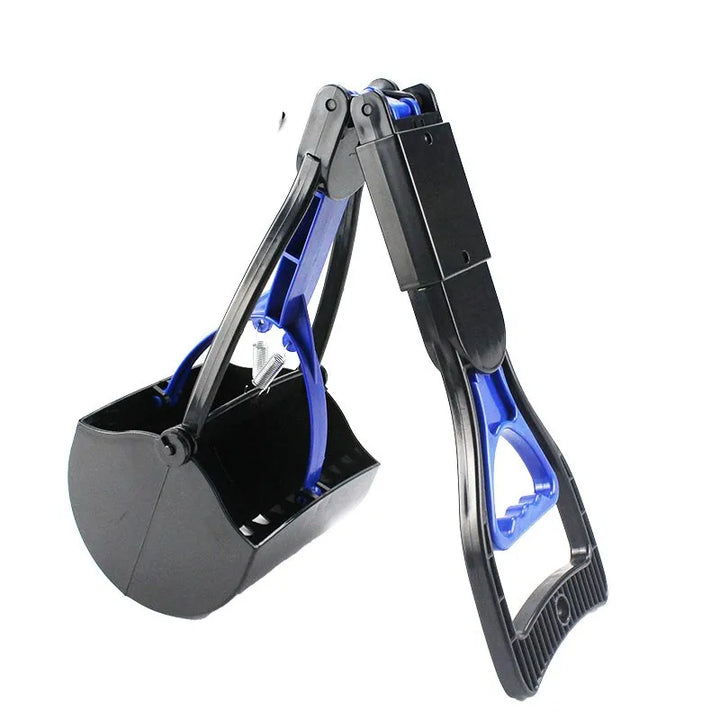 Long handle dog poop bag grabber for hygienic pet waste removal outdoors.