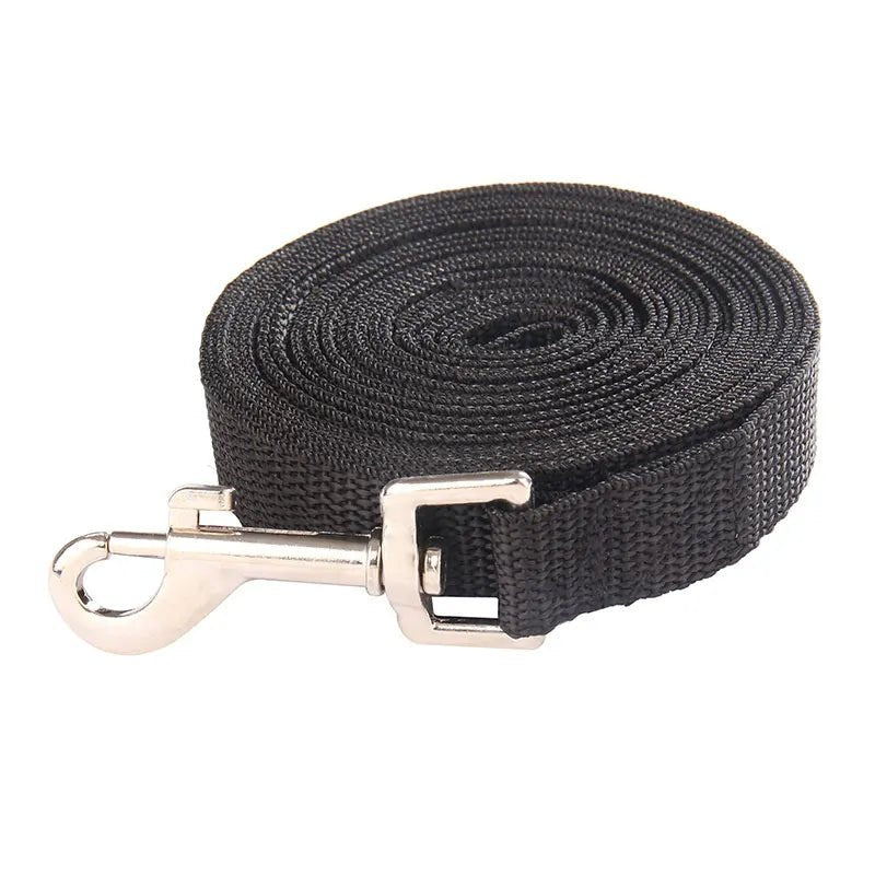 Long red nylon dog training leash for obedience training, durable pet accessory