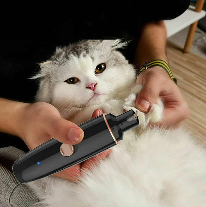 Low-noise electric pet nail grinder for dogs and cats, rechargeable with diamond head for pet health