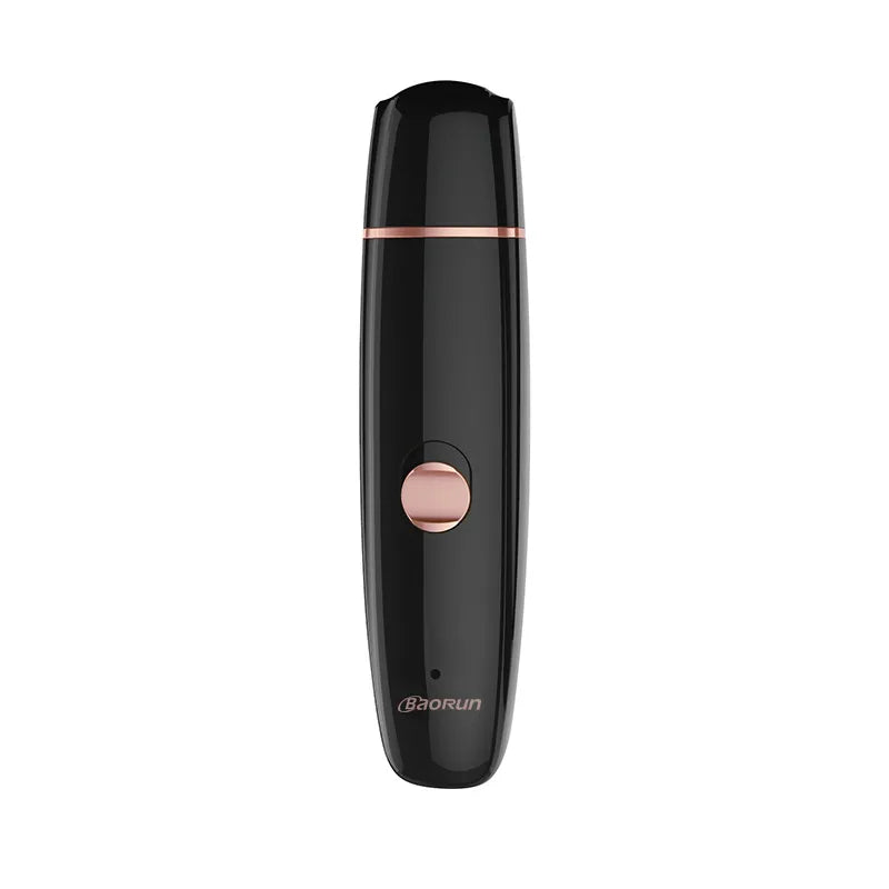 Packaging of the low-noise electric pet nail grinder, emphasizing its features for dog and cat health