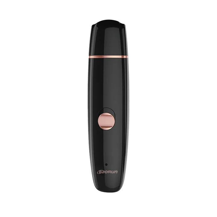 Packaging of the low-noise electric pet nail grinder, emphasizing its features for dog and cat health