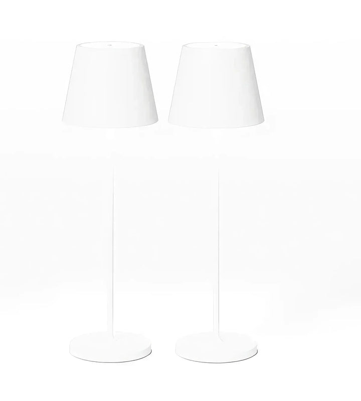 Rechargeable LumiAura portable LED table lamp. Dimmable for indoor/outdoor, wireless & convenient ambiance light.