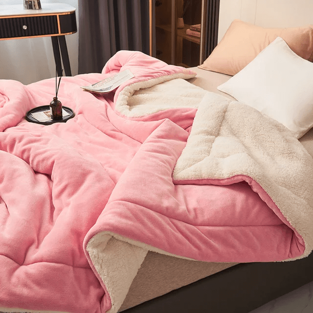 Unisex luxurious fleece blanket. Ultra-soft, warm, cozy throw for bedroom and home comfort.