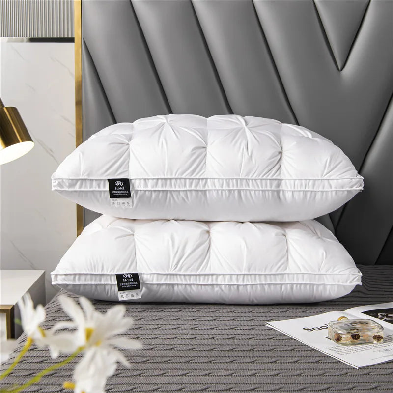 Premium goose down pillow, soft & supportive for ultimate sleep comfort. Luxury bed pillow for restorative rest.