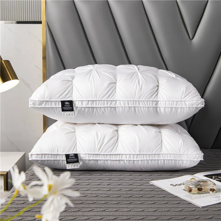 Premium goose down pillow, soft & supportive for ultimate sleep comfort. Luxury bed pillow for restorative rest.