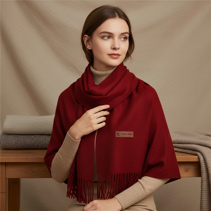 Luxurious oversized women's comfort scarf, perfect for chilly weather.