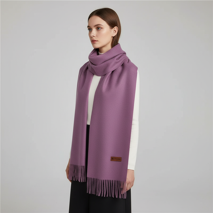 Luxurious women's fashion scarf, soft and warm oversized winter accessory.