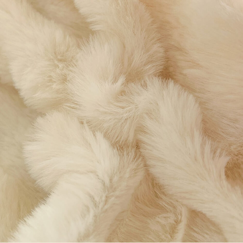 Hypoallergenic faux rabbit fur duvet cover, adding luxury to home decor.
