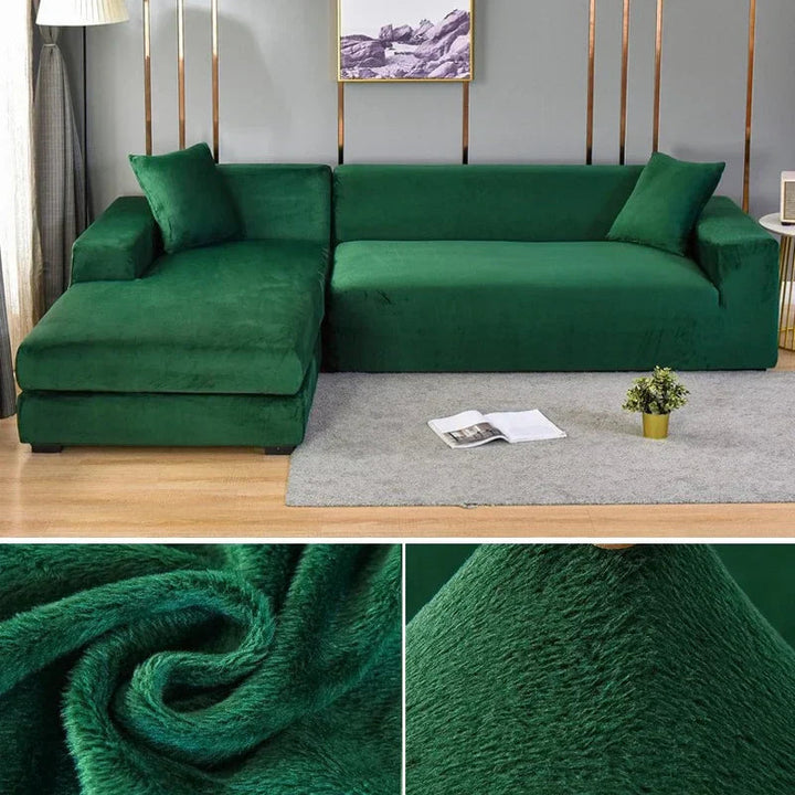 Sofina luxury stretch velvet couch cover, ideal for stylish home protection.
