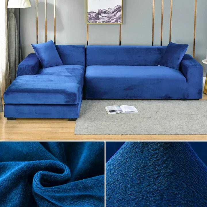 Plush velvet elastic sofa slipcover, enhancing your living room's aesthetic.