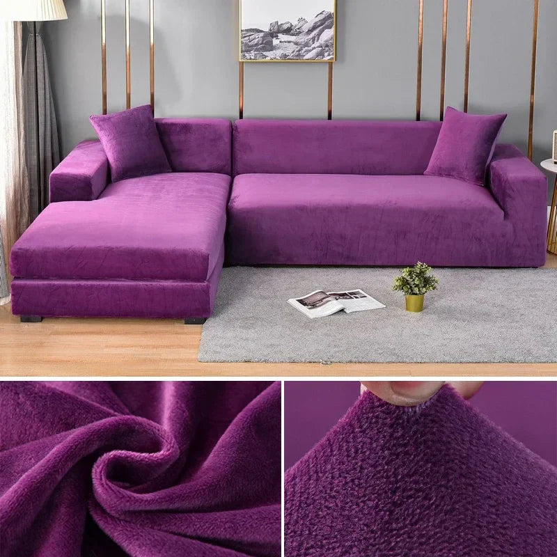 High-quality stretch velvet furniture cover, easy to install and remove.